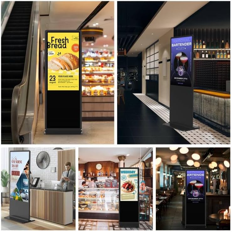 65 inch Indoor Digital Signage 4K Touchscreen,CMS Software,IPS Floor Standing Digital Kiosks Interactive Displays with WiFi HDMI/USB Input Auto AD Player, Android OS Black - Image 3
