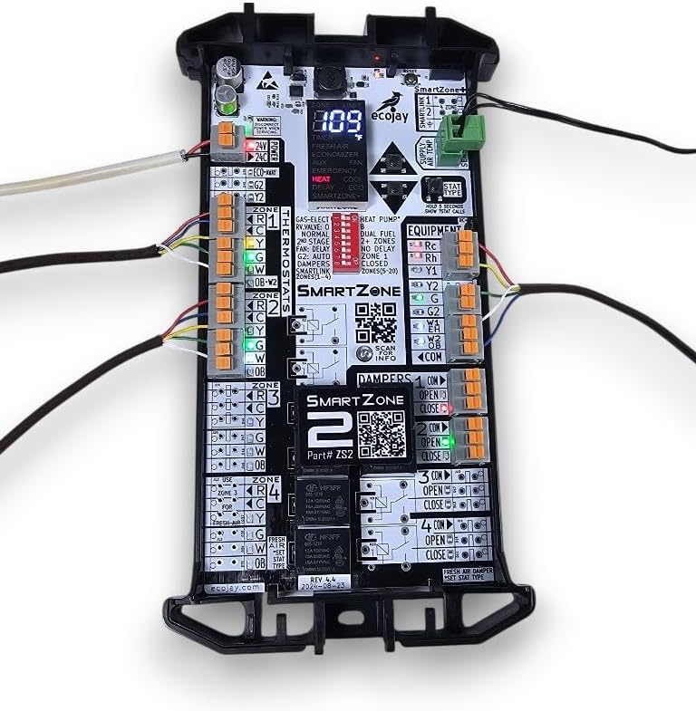 SmartZone-2: Single-Stage, 2-Zone Controller KIT w/ Temperature Sensor - Replace Honewell, ewc, zonefirst HVAC Zone Control Panels - Image 5