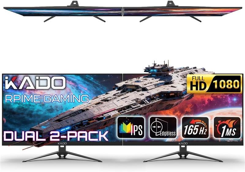 Kado 2-Pack 27" 165Hz 1ms 1920x1080 Flat Screen Computer Monitor by Kado