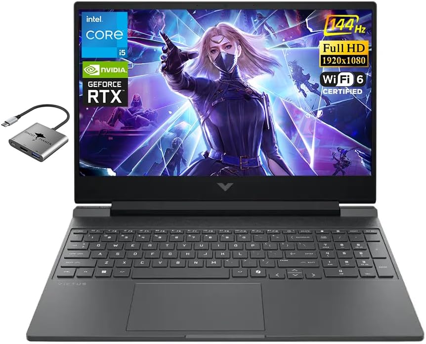 HP Victus FHD-Gaming-Laptop, 15.6" 144Hz RTX 3050 8 Cores Intel Core i5-13420H, 32GB RAM 1TB SSD,Wi-Fi 6 Long Battery Life Numeric Keypad, Backlit Keyboard Win 11 Pro w/GM Accessory by Unknown