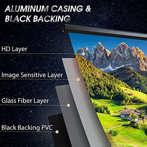 100" Motorized Projector Screen - Indoor and Outdoor Movies Screen 100 inch Electric 16:9 Projector Screen W/Remote Control - Image 3