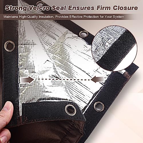Backflow Preventer Insulation Cover - Winter Freeze Protection for Outdoor Pipes, Irrigation & Sprinkler Valves, 24''W x 24''H (Brown) - Image 6