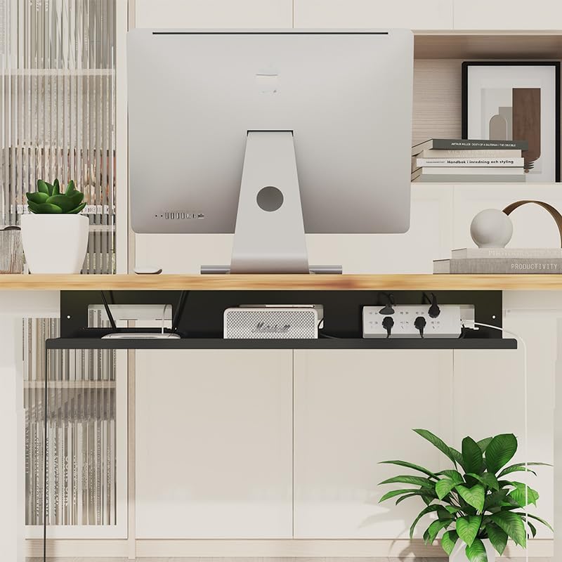 FLEXISPOT Black Cable Tray Metal Raceway Wire Organizer Office Home Computer Cable Management for Standing Desk - Image 6