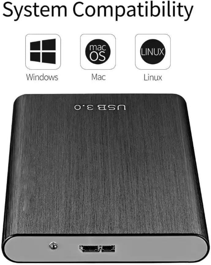 Portable USB 3.0 External Hard Drive — 1TB High-Capacity, High-Speed ​​Storage Device; Compatible with Windows, macOS, and Linux (Ideal for Home Use, and Party Favors) (Blue,32) (red,4TB) - Image 7