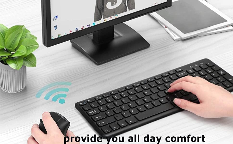 Wireless Mouse Ergonomic Vertical Left-Handed Mouse Ergo LED Light High Precision Optical Cordless Lightweight Left Hand Mice Women Men Gift for PC Computer Laptop Mac Office,1600 DPI,Side Buttons - Image 2