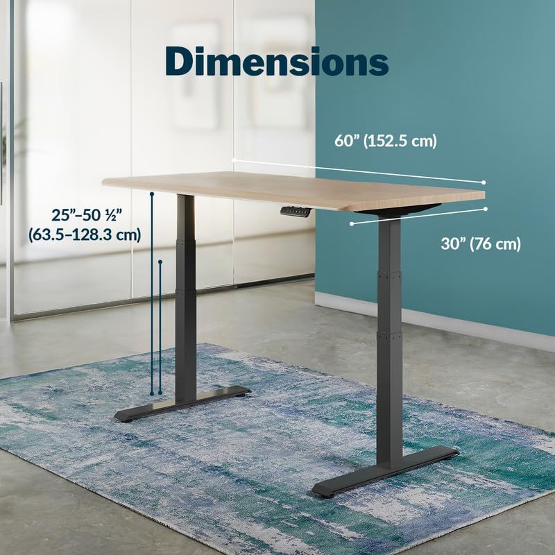 Vari ComfortEdge Electric Standing Desk – 60x30 – Light Wood/Slate - Image 2