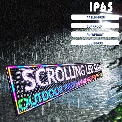 Programmable Scrolling Led sign Outdoor Digital Open Neon P10 115''x20'' - Image 5