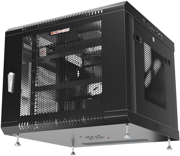 Sysracks 9U Server Rack Cabinet Enclosure | Locking Vented Doors | Network Equipment Rack for Data Centers, IT Rooms, Audio/Video Gear, and Home Offices | for Servers, Routers, Patch Panels - Image 4