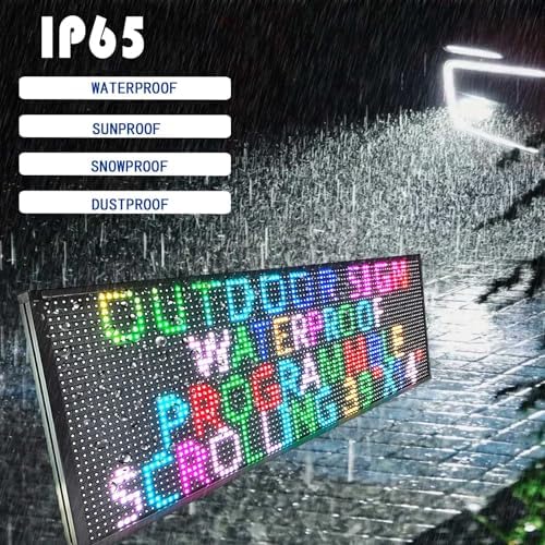 HS Programmable Scrolling Led sign Outdoor Digital Open Neon P10 39''x14'' - Image 6