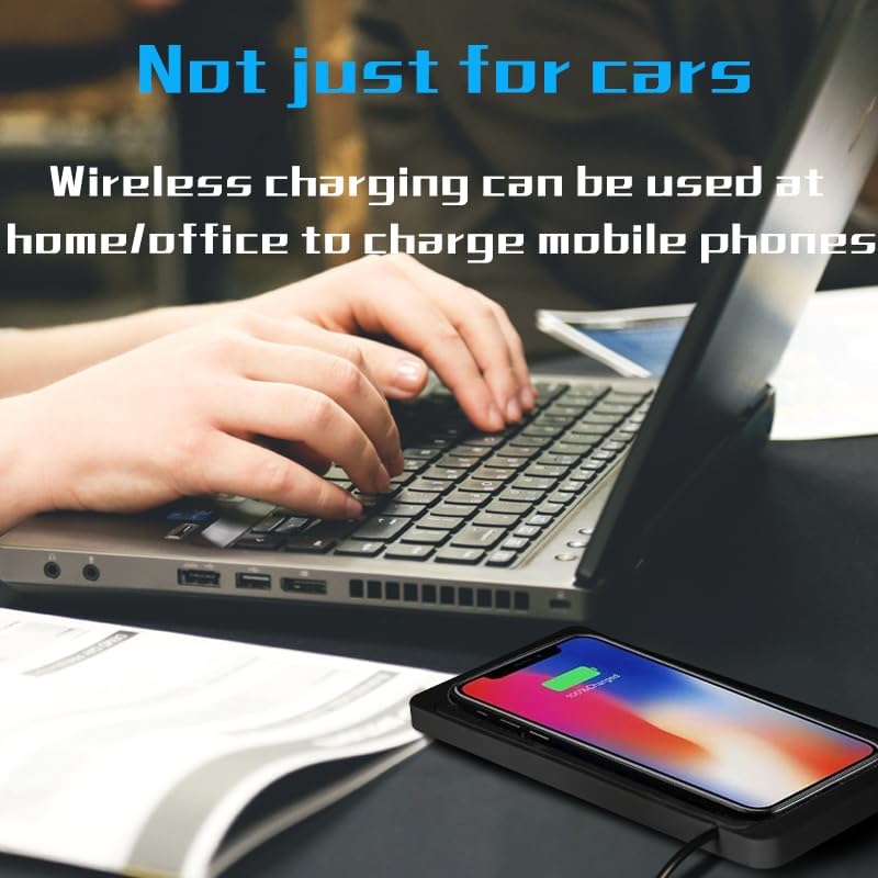 Wireless Charger Car Charging Pad 15W Fast Car Wireless Charger Pad, 15W Fast Charging, Anti-Slip, Universal Qi Compatible with iPhone and Wireless Charging Phones, Black(USB-C) - Image 4